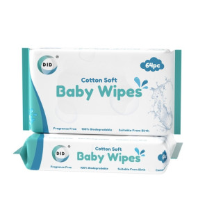 64Pk Biodegradable Baby Wipes