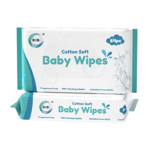 64Pk Biodegradable Baby Wipes