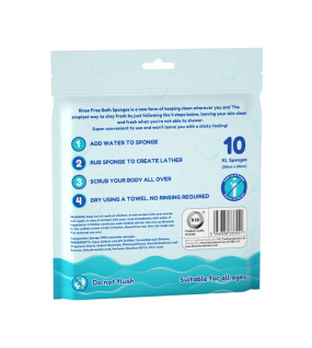 10Pk Rinse Free Bath Sponges
