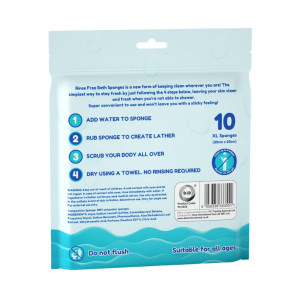 10Pk Rinse Free Bath Sponges