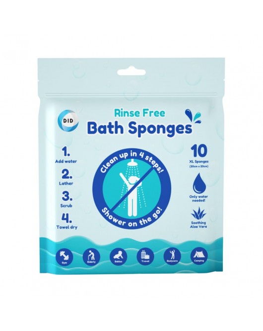 10Pk Rinse Free Bath Sponges