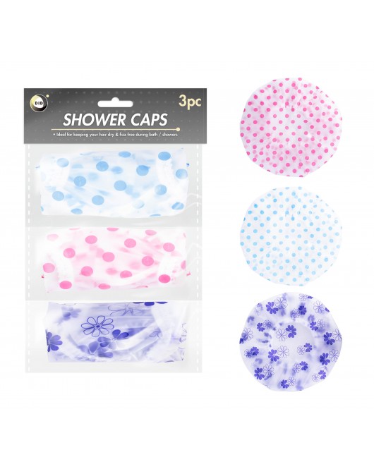 3Pk Shower Caps