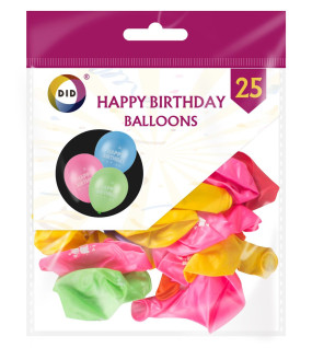 25pc Happy Birthday Balloons