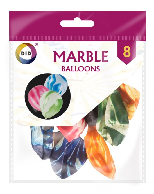 8pc Marble Balloons
