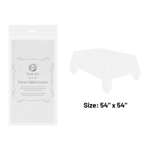 2pc 54" x 54" Table Covers - White