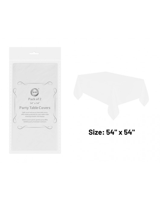 2pc 120cm x 120cm Table Covers - White