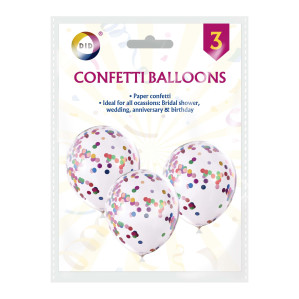 3pc Confetti Balloons