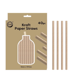 40pc Kraft Paper Straws