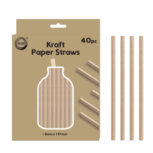 40pc Kraft Paper Straws