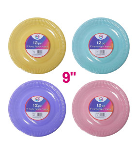 12pc 9" Party Paper Plates