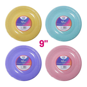 12pc 9" Party Paper Plates