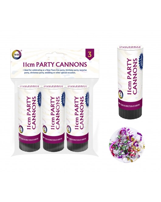 3pc 11cm Party Cannons