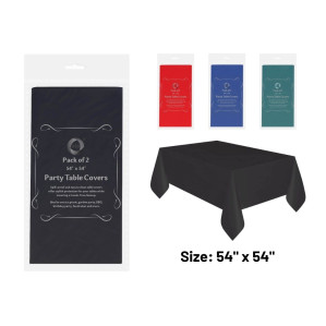2pc 54” x 54” Table Covers - Assrt Colours