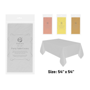 2pc 54” x 54” Table Covers - Assrt Colours