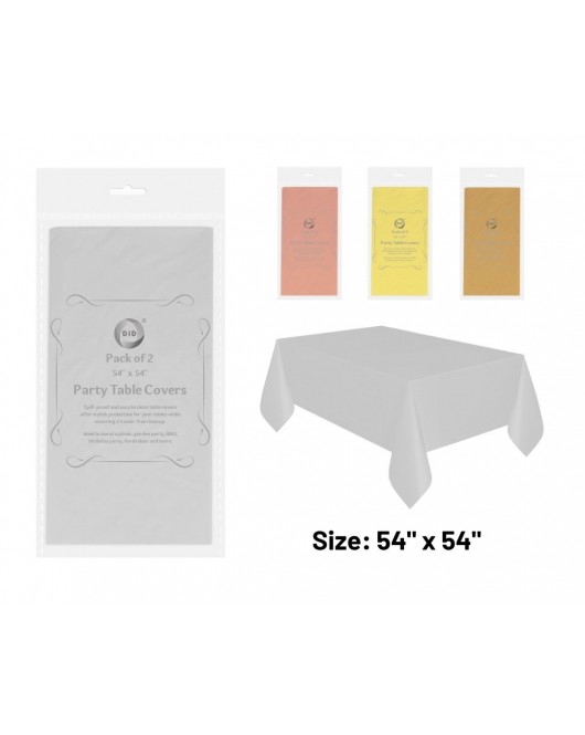 2pc 54” x 54” Table Covers - Assrt Colours