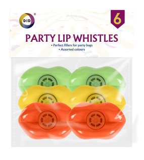 6pc Party Lip Whistles
