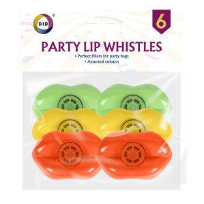 6pc Party Lip Whistles