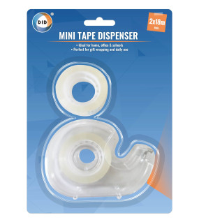 Mini Tape Dispenser & 2 x 18m Rolls