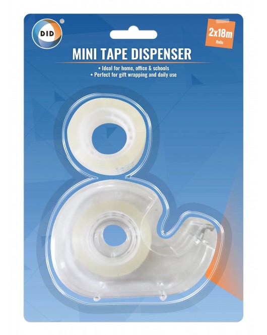 Mini Tape Dispenser & 2 x 18m Rolls