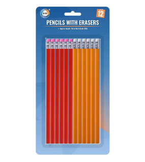 12Pk Pencils with Erasers