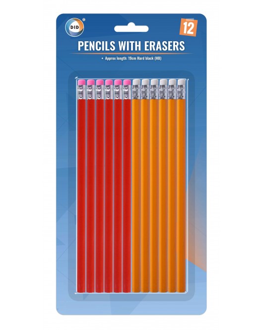 12pc Pencils with Erasers