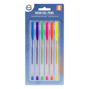 6Pk Neon Gel Pens
