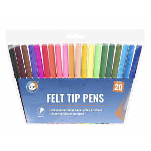 20Pk Felt Tip Pens
