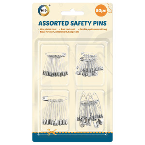80pc Assorted Safety Pins