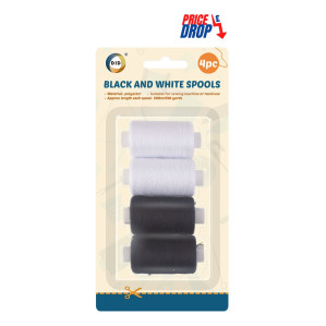 4pc Black and White Spools