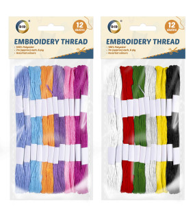 12Pk x 7m Embroidery Thread