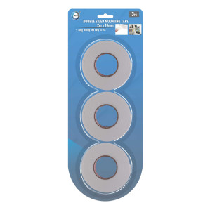 3 x 2m x 18mm Double Sided Mounting Tape