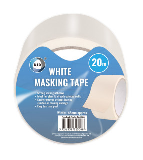 20m x 48mm White Masking Tape