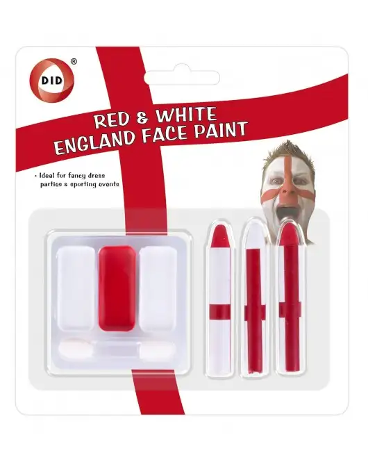 Red & White England Face Paint