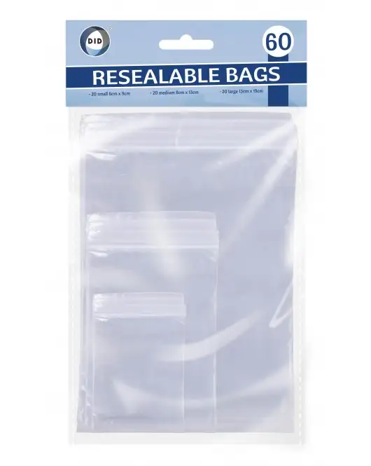 60Pk Resealable Bags