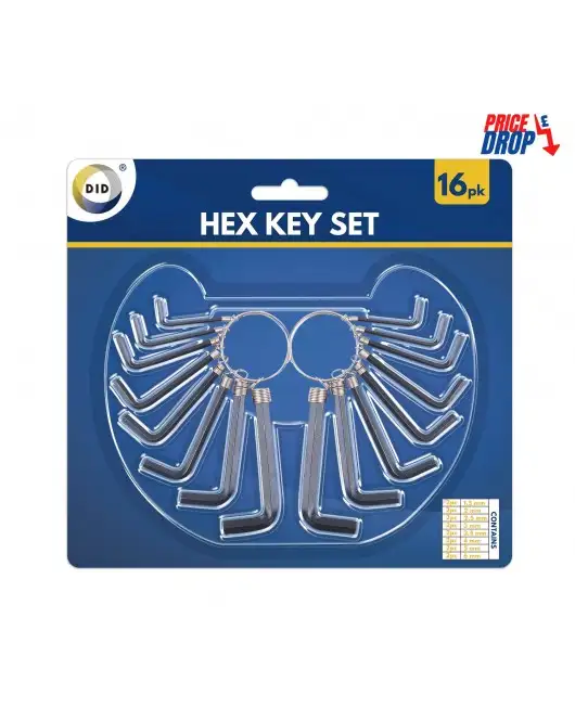 16pc Hex Key Set